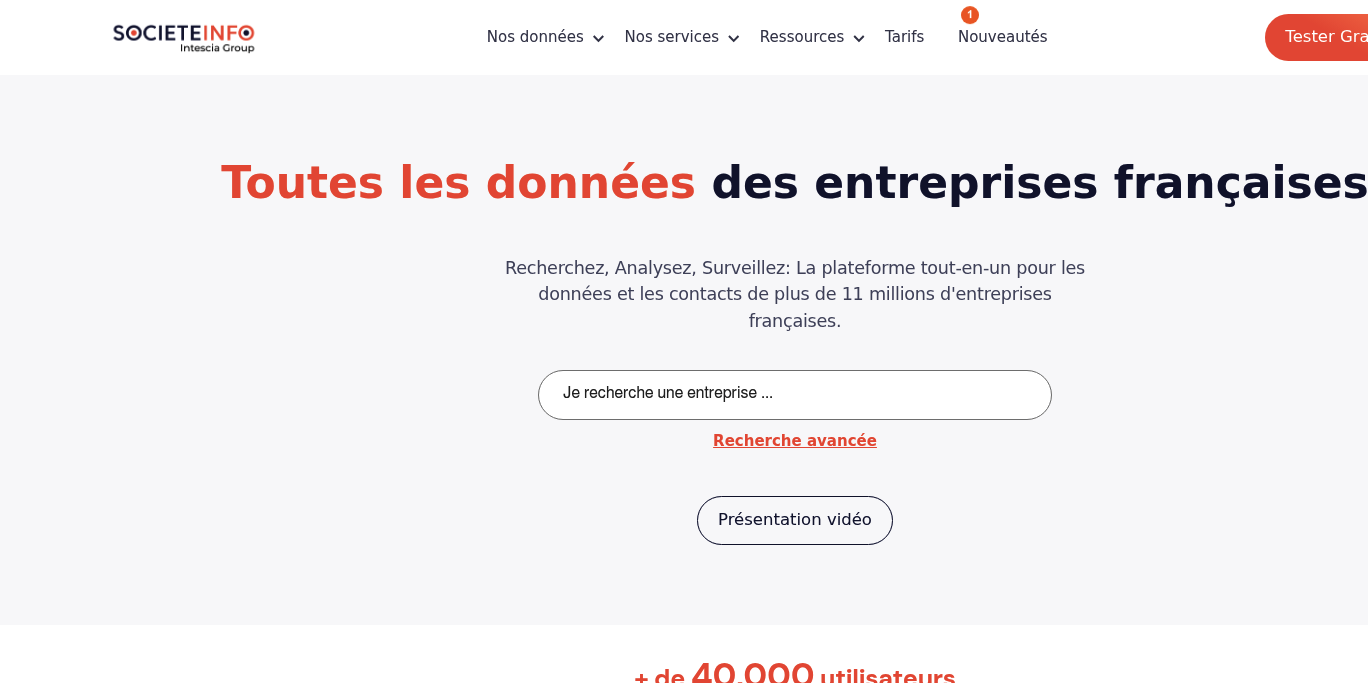 Aperçu Societeinfo